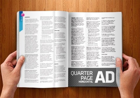 Black/White Quarter Page (Horizontal)